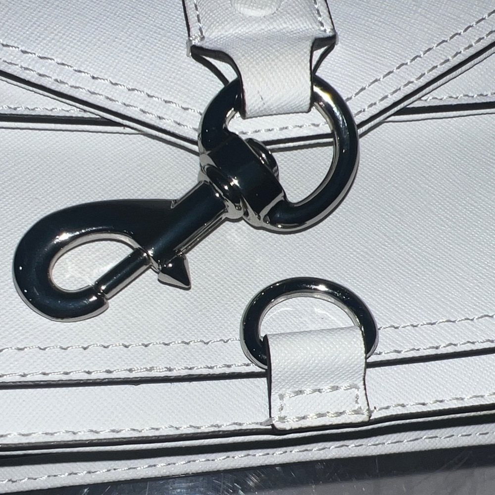 Rebecca Minkoff Hudson‎ Moto Mini White Crossbody - Picture 4 of 9